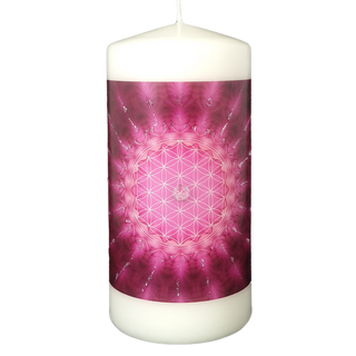 BLUME DES LEBENS pink Energiekerze