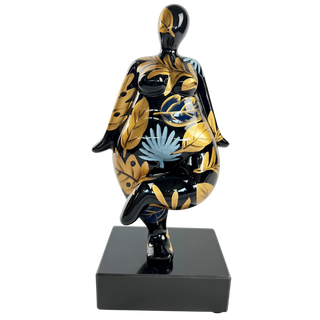 MALLI - Frau - Göttin - Figur schwarz/gold/floral