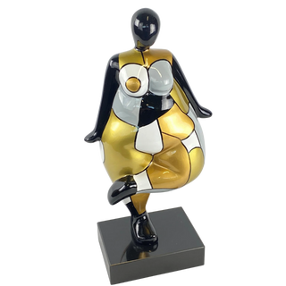 MALLI - Frau - Göttin - Figur schwarz/gold/geometrisch